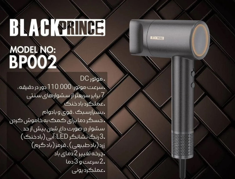 بلک پرنسی - سشوار 1700 وات BP 002